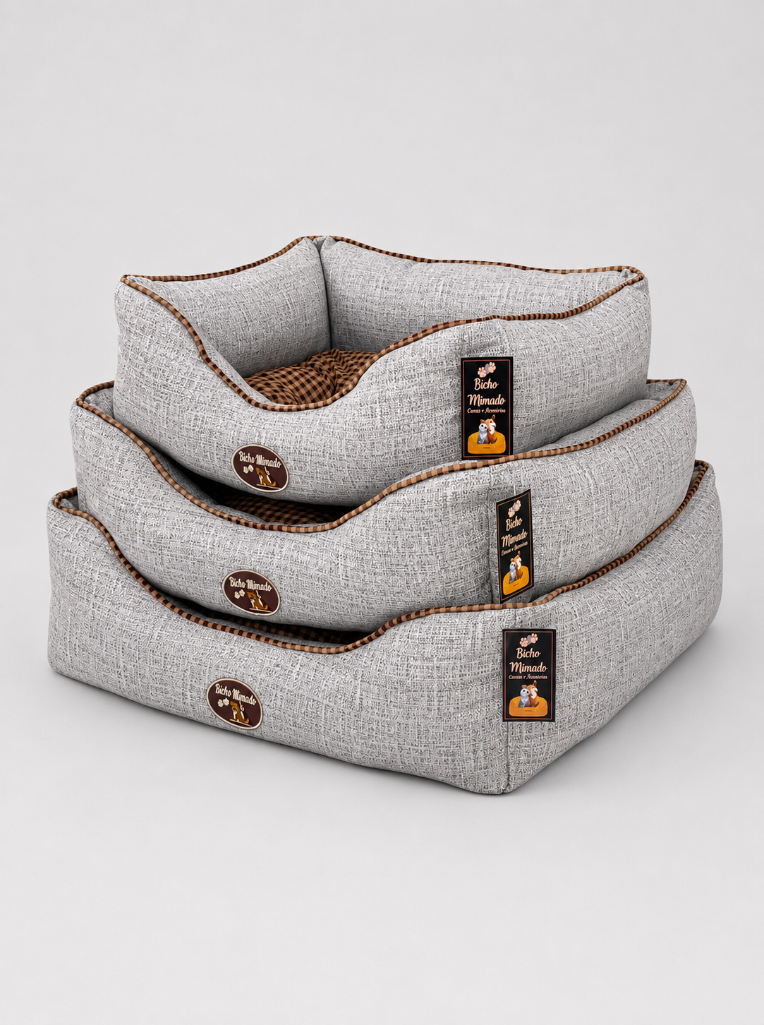 Conjunto 3 Camas Quadrada Luxo Suede Pet - Cachorro e Gato - Image 3